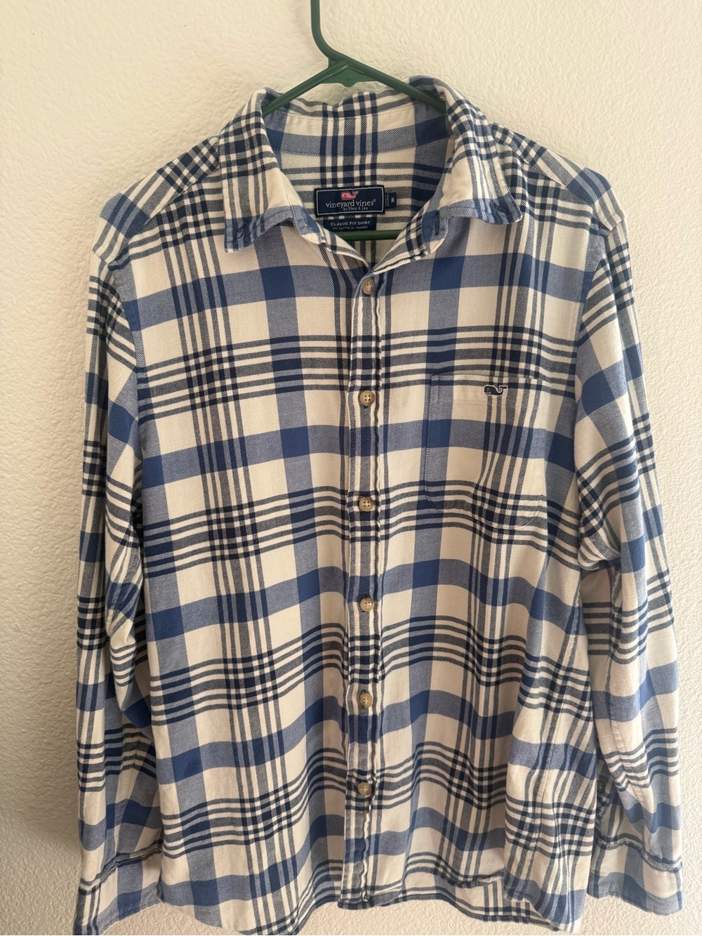 Vineyard Vines Blue and White Plaid Button-Down Shirt